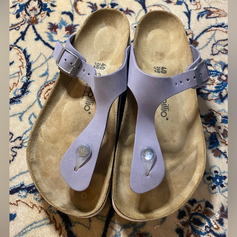 Birkenstock Papillio Gizeh Nubuck Leather Platform in Purple Fog, women’s 40 - Picture 3 of 8